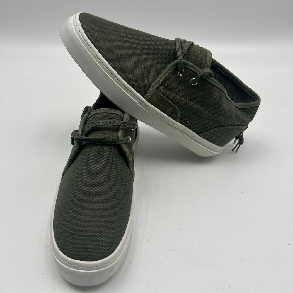 CLEAR WEATHER Lace Up Green Canvas Docksider Sneakers Size Mens 9 Women’s 10.5